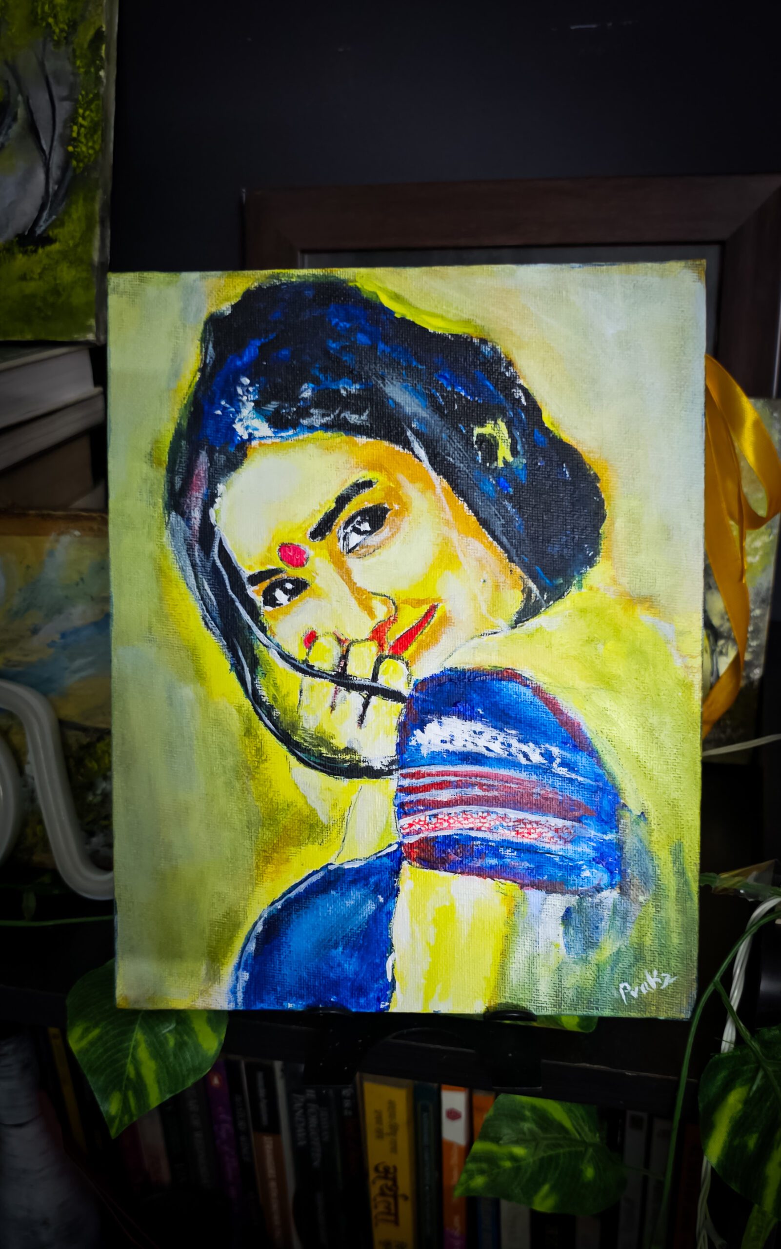 Enchanting Indigo Grin — original painting by Prakhyath Rai