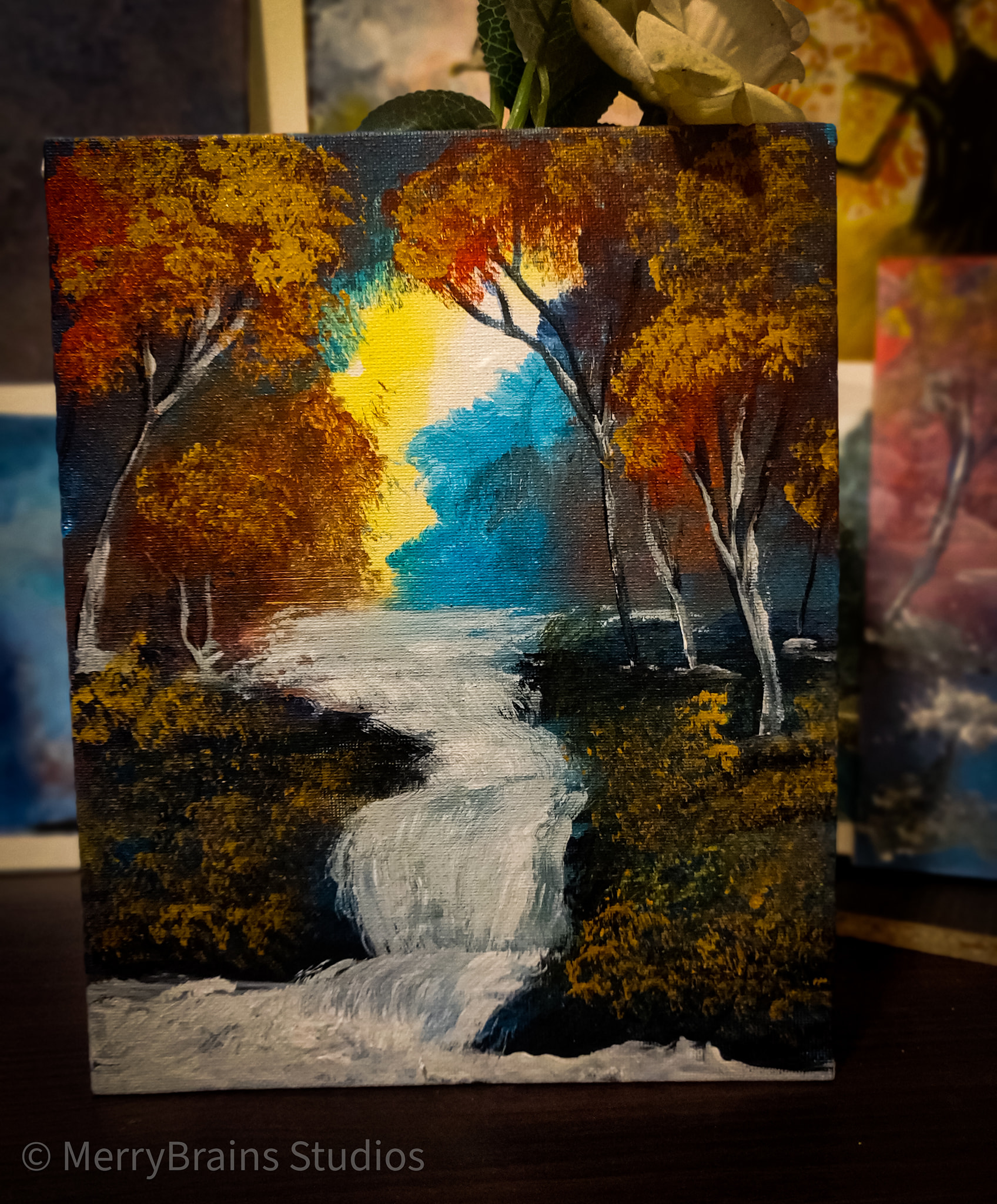 Whispers of the Silver Stream — original painting by Prakhyath Rai